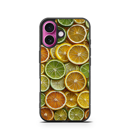 Vibrant Citrus Slices Pattern iPhone 16 series case