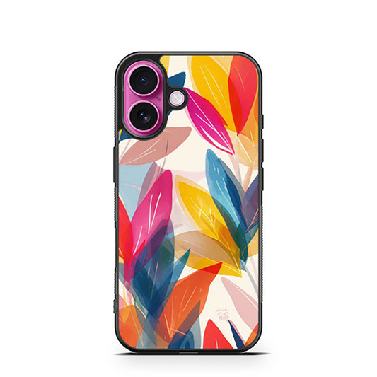 Vibrant Abstract Leaf Shapes iPhone 16 series case