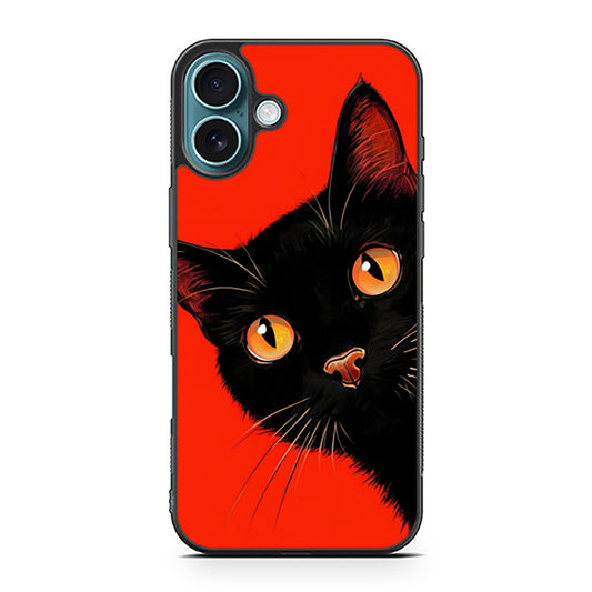 Intense Black Cat Face iPhone 16 series case