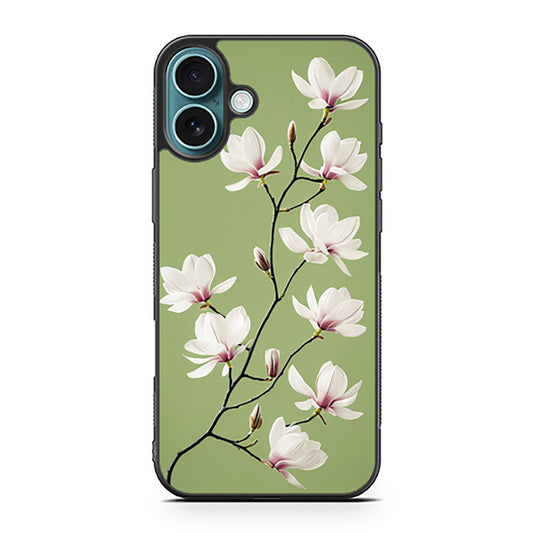 Magnolia Flower Branch iPhone 16 series case