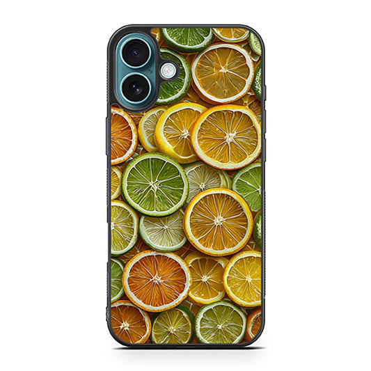 Vibrant Citrus Slices Pattern iPhone 16 series case